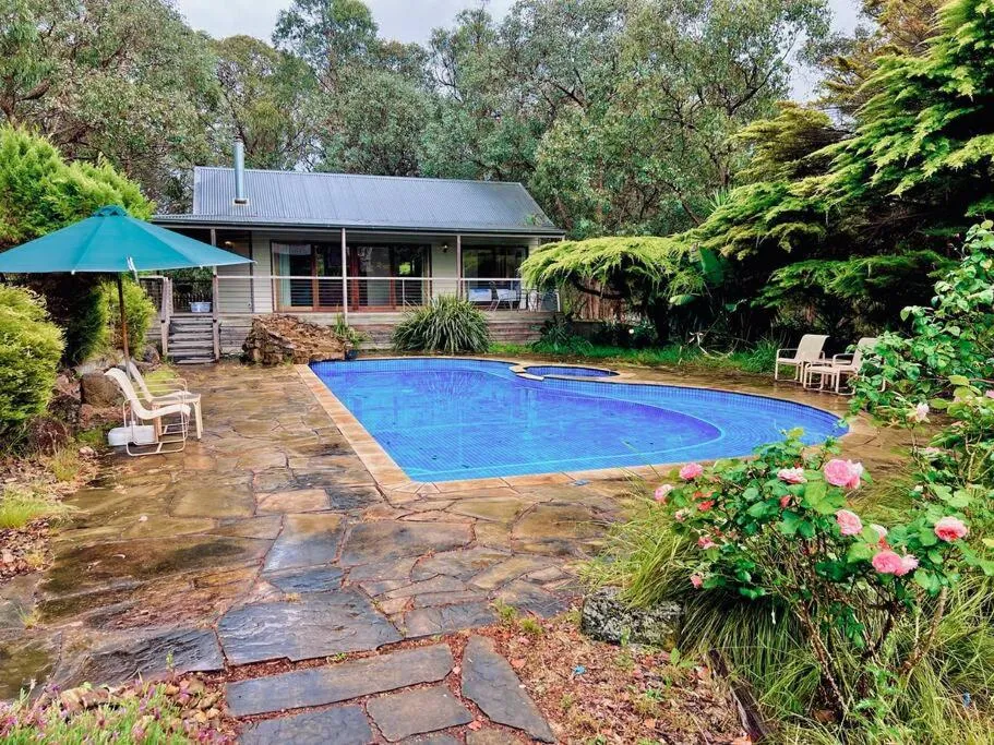 Image of A Lovely Pool House in Forest