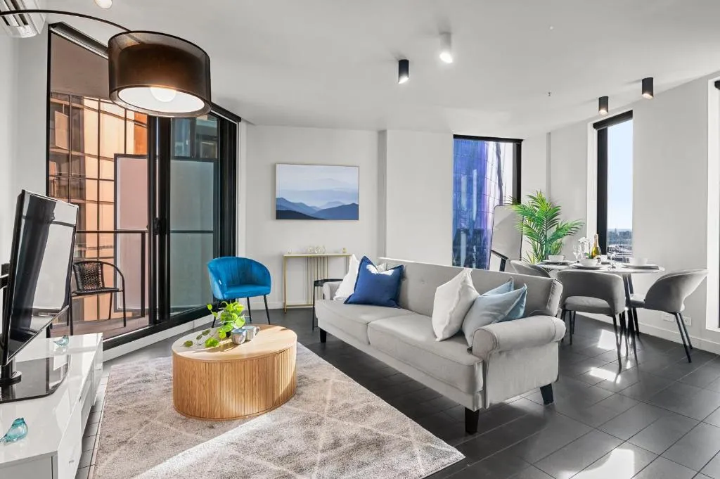 Image of Marvel Stadium Apartment with Rooftop Pool and Free Parking