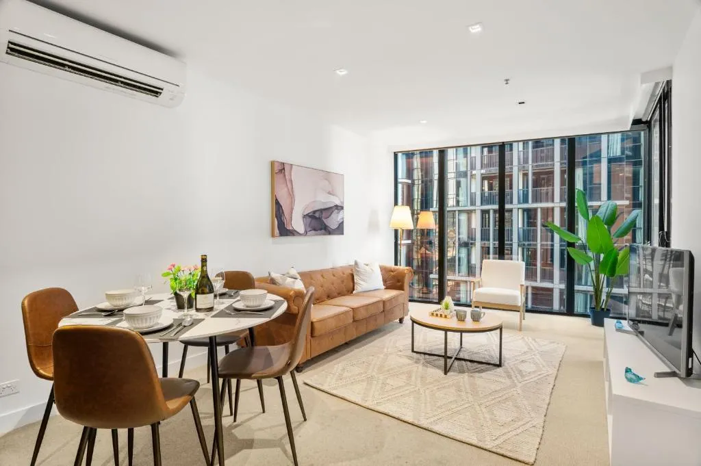 Image of Stunning Apartment at Marvel Stadium with Parking & Amenities