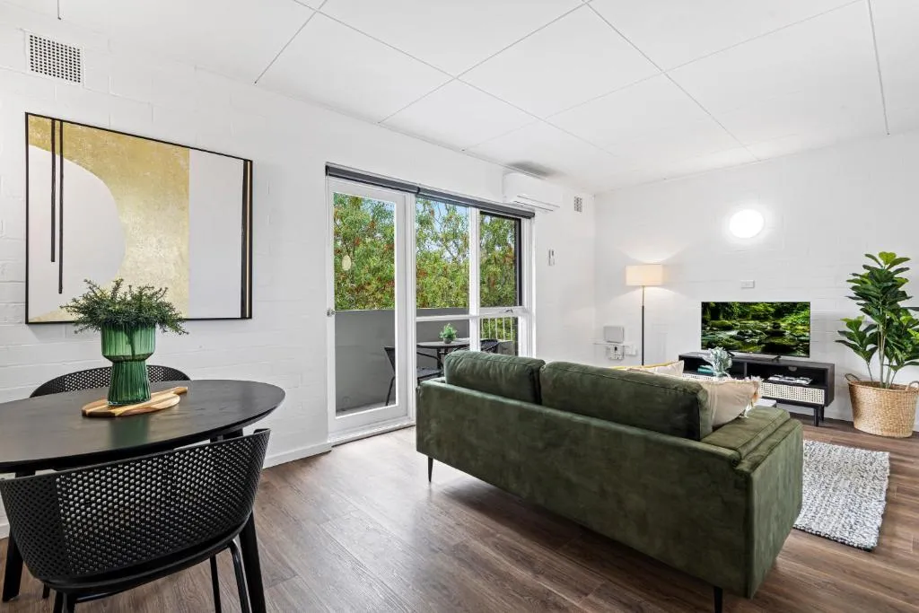 Image of Tasteful 1-Bed Apartment with Balcony Seating
