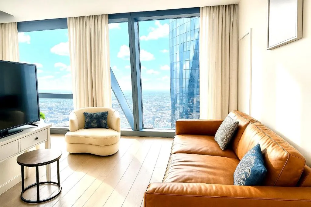 Image of Skyline Executive 2BR Suite Level 66 Corporate-Ready Next to Ritz